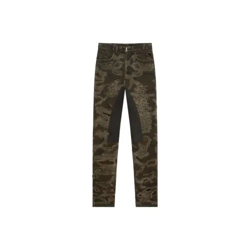 Givenchy Distressed Camo Printed Slim Fit Jeans