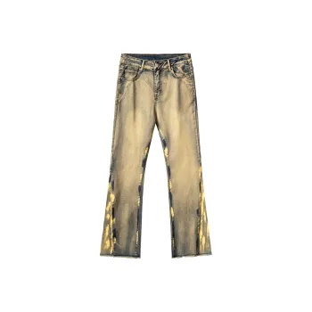 XINYINSU Jeans Unisex Yellow Mud