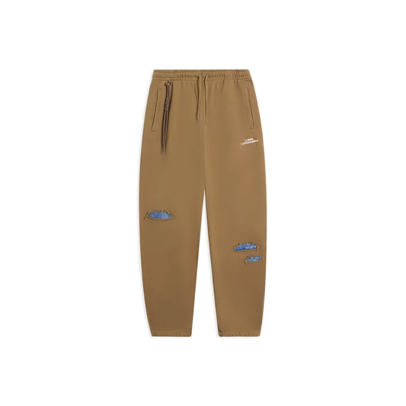 LiNing Skateboard Knitted Sweatpants Men Fox Brown-0