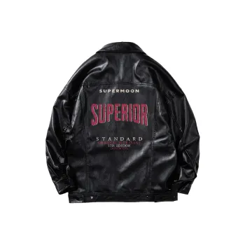 SUPERMOON Leather Jacket Unisex Black
