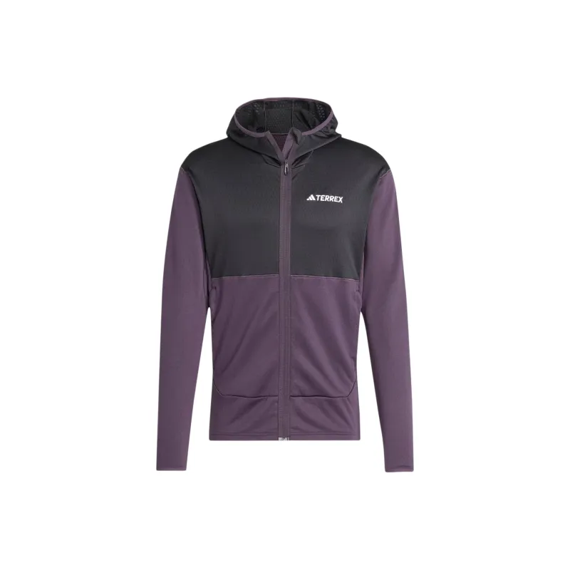 Adidas Terrex Xperior Light Fleece Hooded Jacket Jackets Coats Men's Aurora Black-0