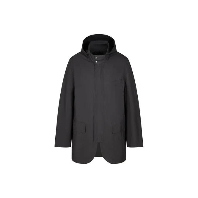 Neil Barrett X CROQUIS Neil Barrett Co brand Trench Coats Men 001 Jet Black-0