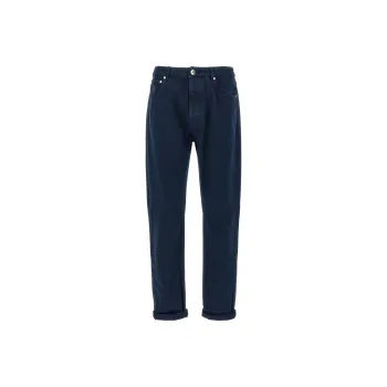 Brunello Cucinelli Logo Patch Straight Leg Jeans