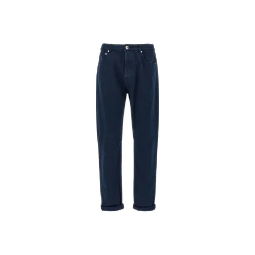 Brunello Cucinelli Logo Patch Straight Leg Jeans
