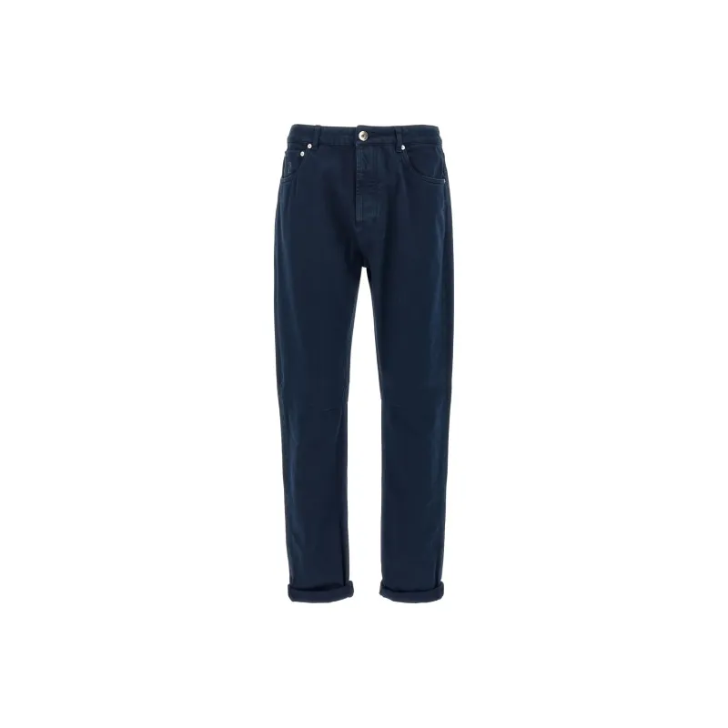 Brunello Cucinelli Logo Patch Straight Leg Jeans-0
