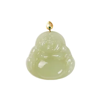 Execute The Blessing Hetian Jade Pendants Yellow Jade Unisex