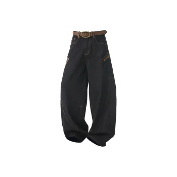 HOKLV Jeans Unisex Black