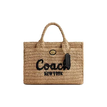 COACH Cargo Paper Tote Bag, Shopping Bag, Shoulder Bag, Handbag Medium Size Women's Natural