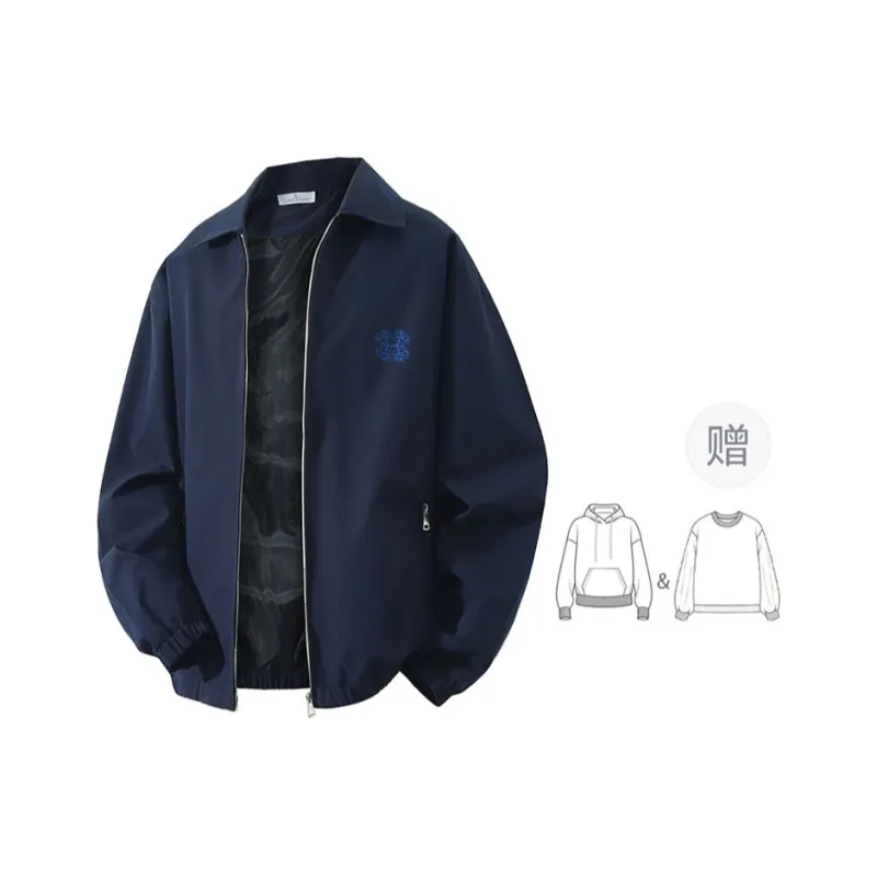 LIVINGTOWN Jackets Coats Unisex Navy Blue-15