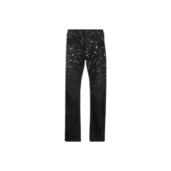 Marcelo Burlon Paint-Splatter Mid-Rise Jeans