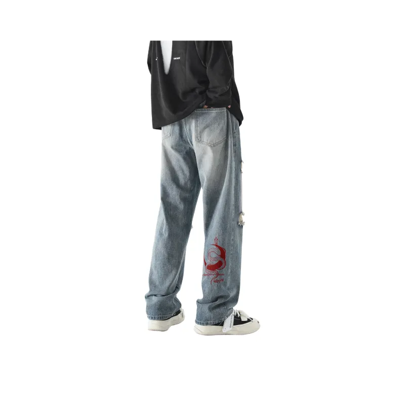 UPZCY Jeans Unisex Vintage Blue-0