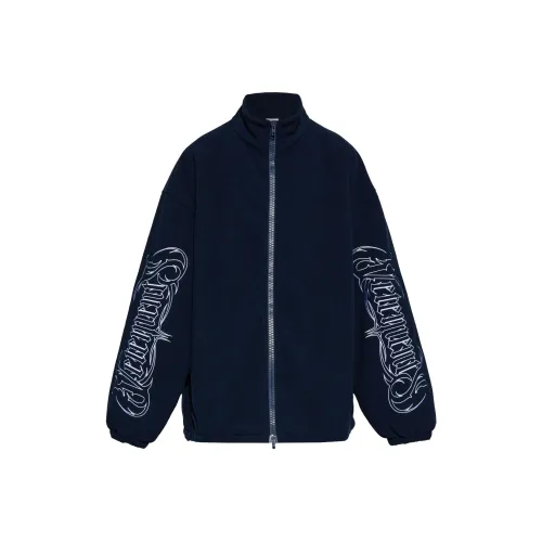 Vetements Embroidered Metal Logo Fleece Jacket