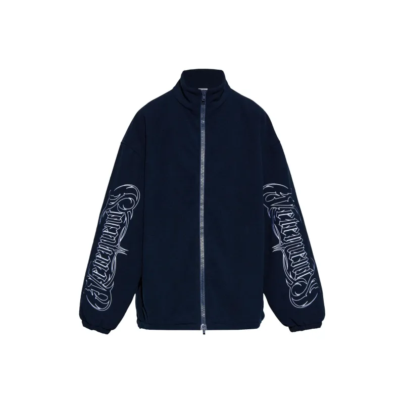 Vetements Embroidered Metal Logo Fleece Jacket-0