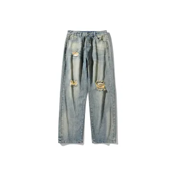 LTIFONE Jeans Unisex Vintage Blue