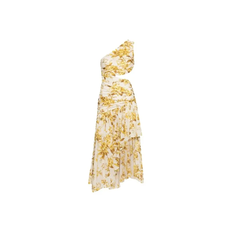 AFGGD Sleeveless Dress Women's Yellow-1