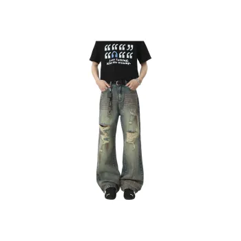 WARNING LIGHT Jeans Unisex Vintage Blue