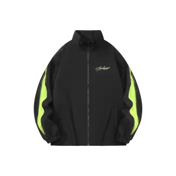 BOTH PLAY Jackets Coats Unisex Black & Neon Green