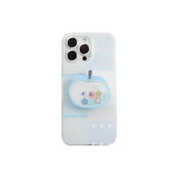 Sopi Acrylic Material Patchwork Blue Bowknot Phone Cases Compatible With IPhone 16/15 Pro Max/Apple 13/14 Pro/Max