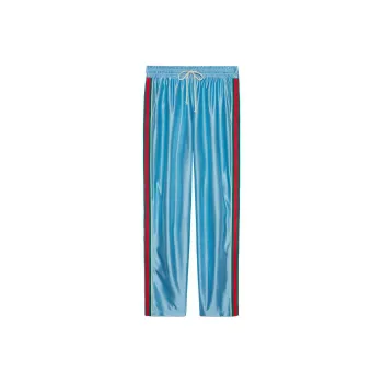 GUCCI Shiny Jersey Jogging Pant With Web
