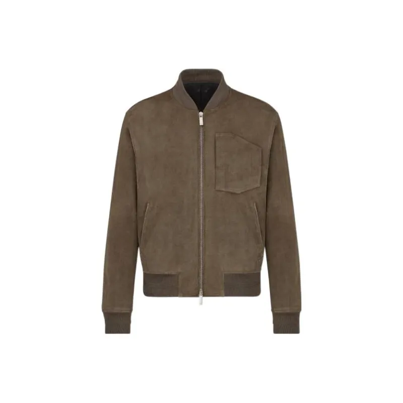 DIOR Leather Jacket Men's Brown-0
