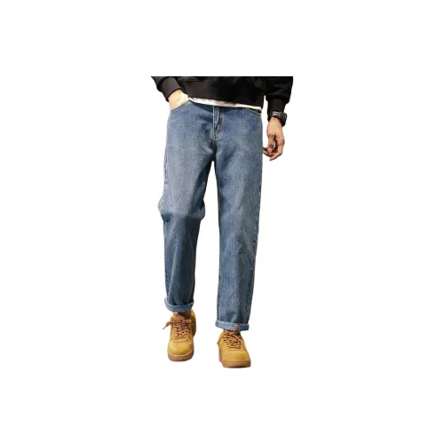 Tonlion Jeans Men Gray Blue