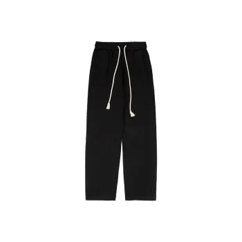 A Chock Loose Fit Straight Casual Pants Unisex Black
