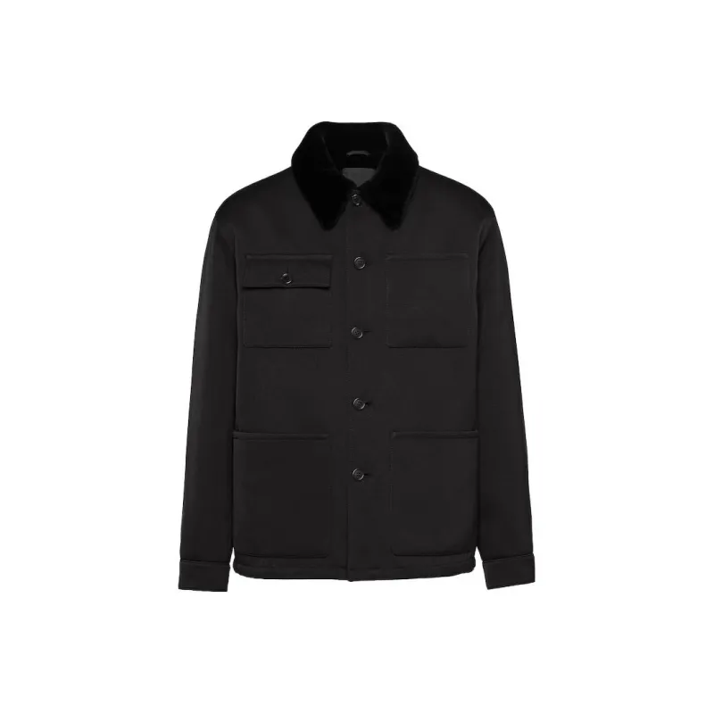 PRADA Leather Jacket Men's Black-0