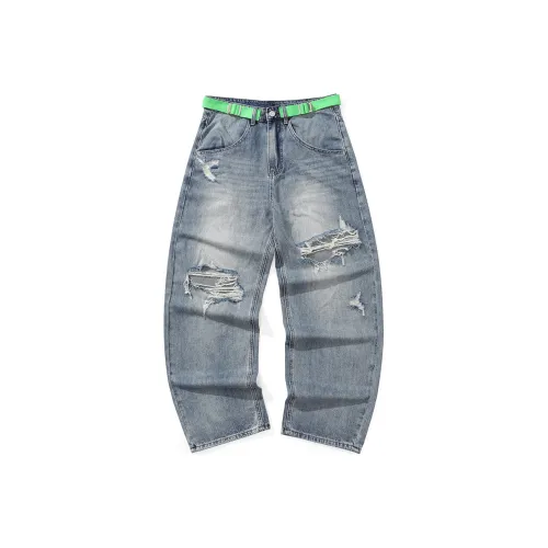 GENANX Straight Jeans Unisex Denim Blue