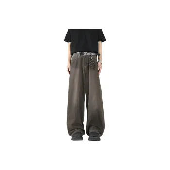 VESIBO Jeans Men's Washed And Dyed Brown