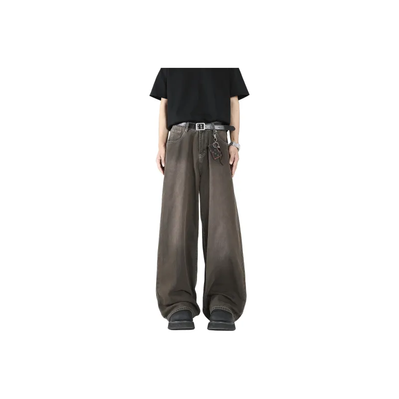 VESIBO Jeans Men's Washed And Dyed Brown-0