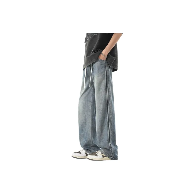 BEAR UNION Jeans Unisex Distressed White Gray-5