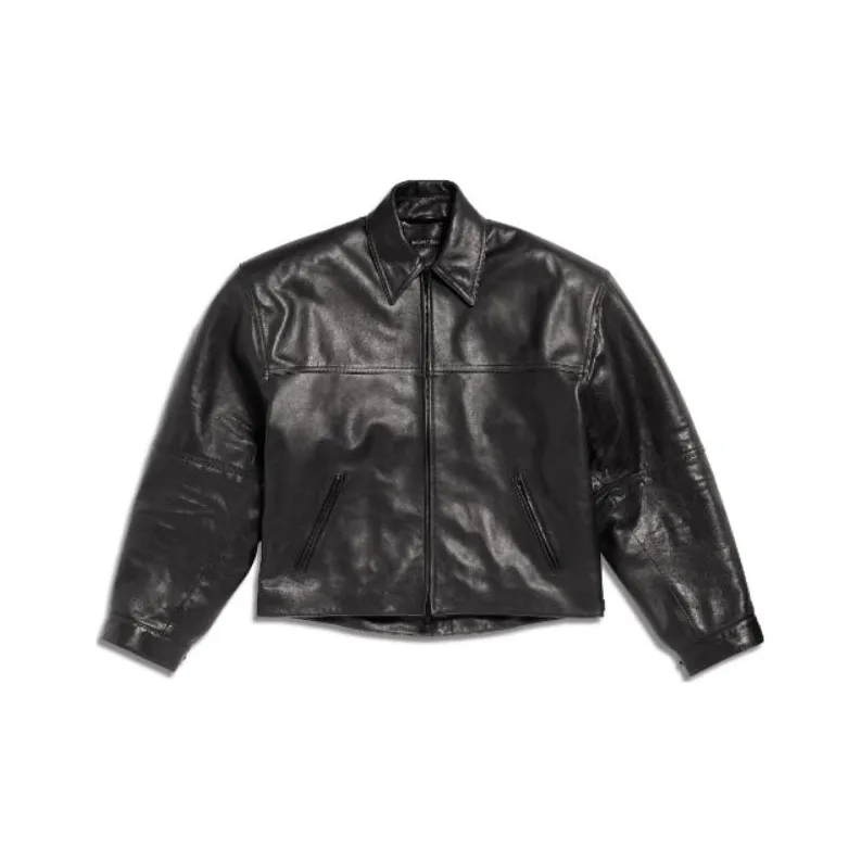 Balenciaga Cocoon Kick Leather Jacket-0