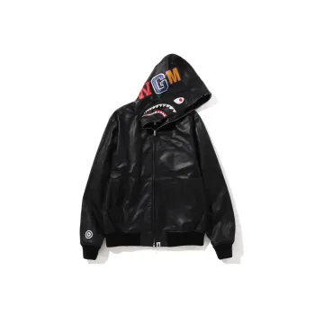 Bape Leather Shark Full Zip Jacket