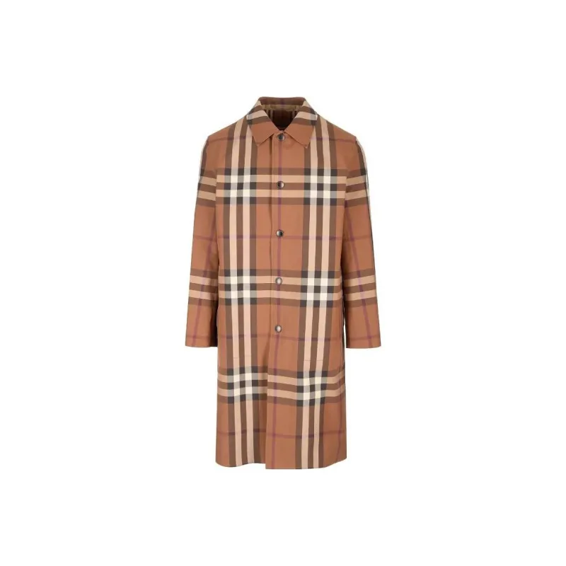Burberry Single Breasted Checked Coat-0