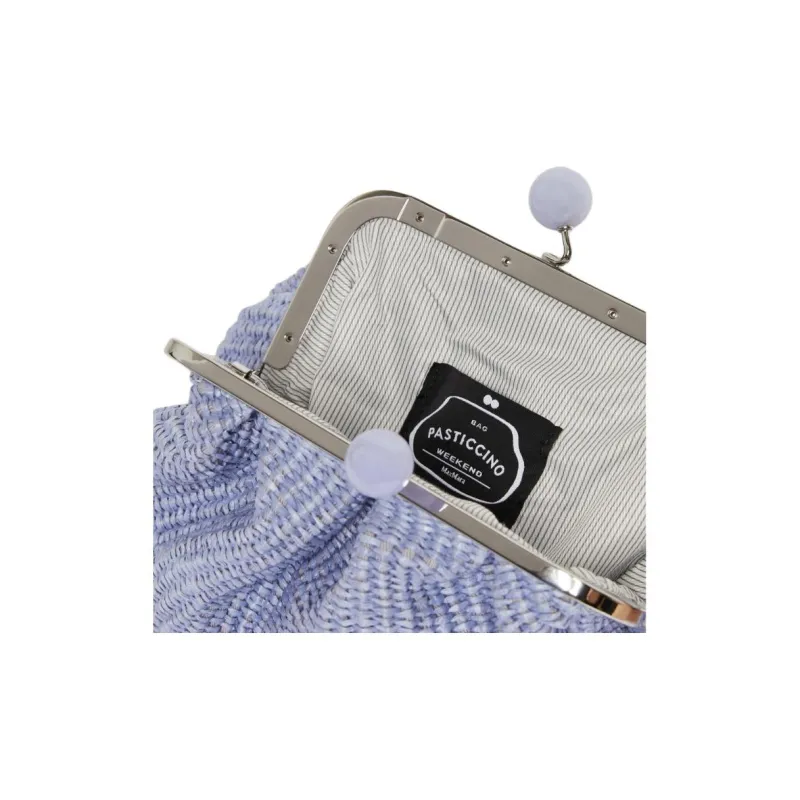 WEEKEND MaxMara Cotton Shoulder Bag Trumpets Women's Light Blue-5