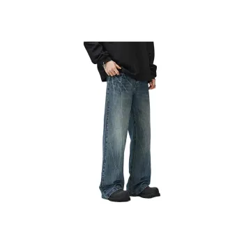 BLANC & ECLARE Vintage Washable Trendy Brand Jeans Men's