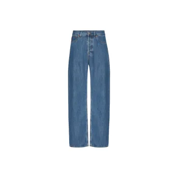 Valentino Logo Patch Straight Leg Jeans