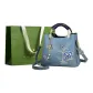 Embroidered-Sky Blue+Shopping Bag