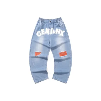 GENANX Straight Jeans Unisex Denim Blue