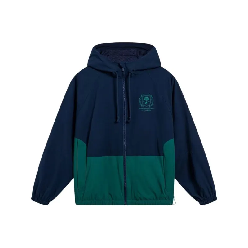 LiNing Badfive Trench Coat Men's Dark Marine Blue With Fresh Green-0