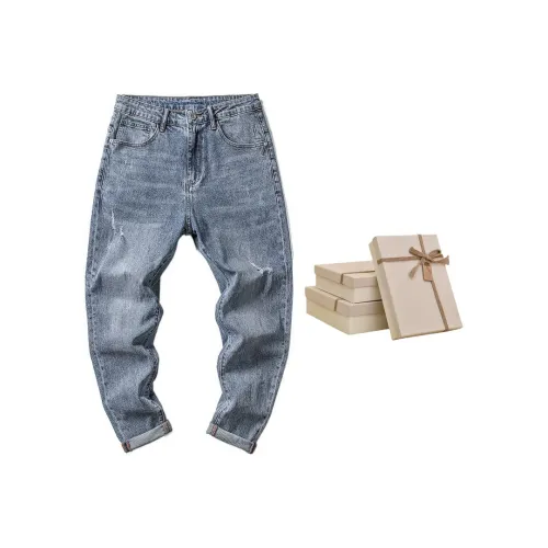 FAIRWHALE Jeans For Spring And Summer Men's Denim Blue Gift Box Set