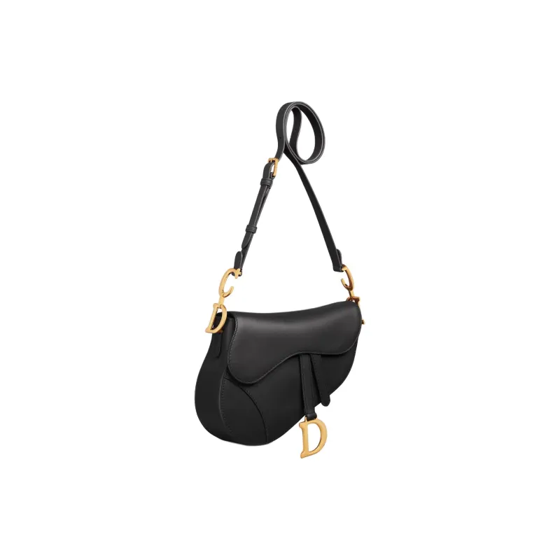 DIOR Saddle Calfskin Saddle Bag, Shoulder Bag Medium Size Women's Black-2