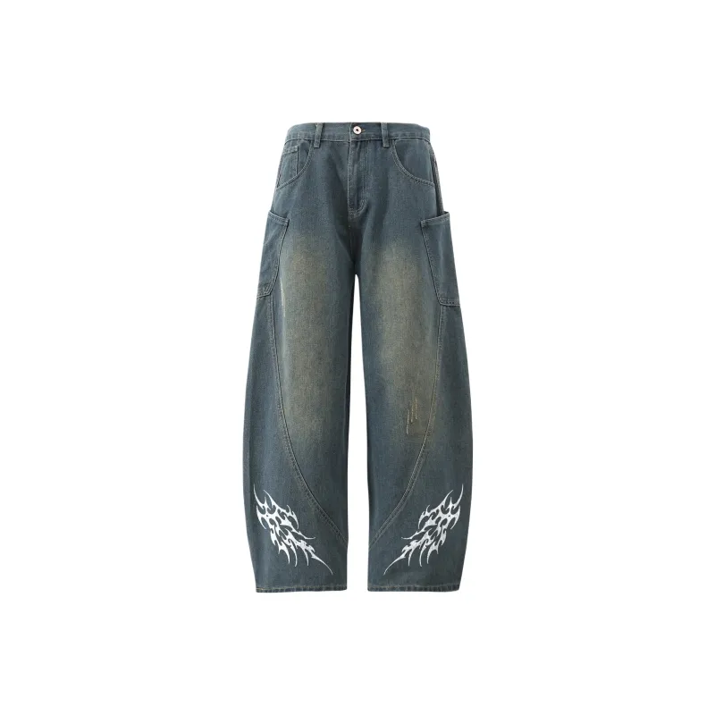 FAX FOR FMACM Jeans Unisex Distressed White Black-2