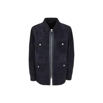 TOM FORD Leather Jackets Men Blue