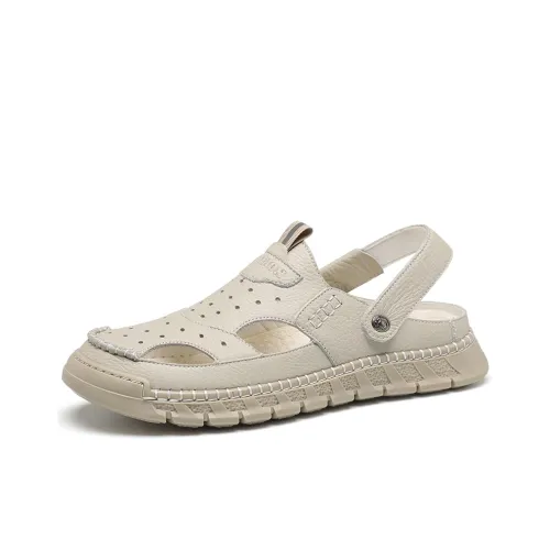 Tonlion Men's Casual Shoes Men Low Top Beige