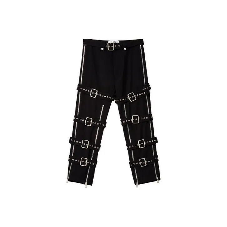 LOEWE Wool Gabardine Bondage Belted Trousers-0
