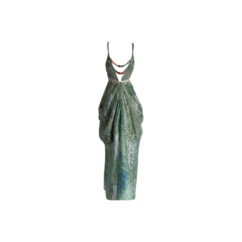 PLANE DRIFT Slip Dress Women's Green-1