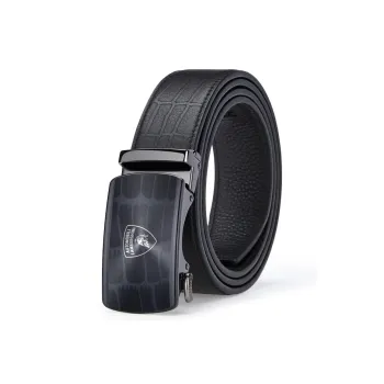 Automobili Lamborghini Cow Leather Belts Men's 3.5cm
