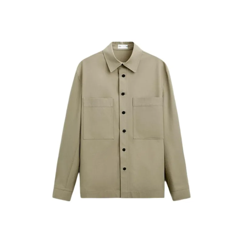 ZARA Jackets Coats Men's Beige/Green-0