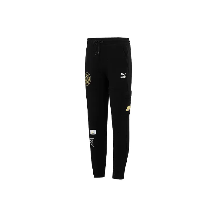 PUMA Mix Badge Knitted Sweatpants Unisex Black-0